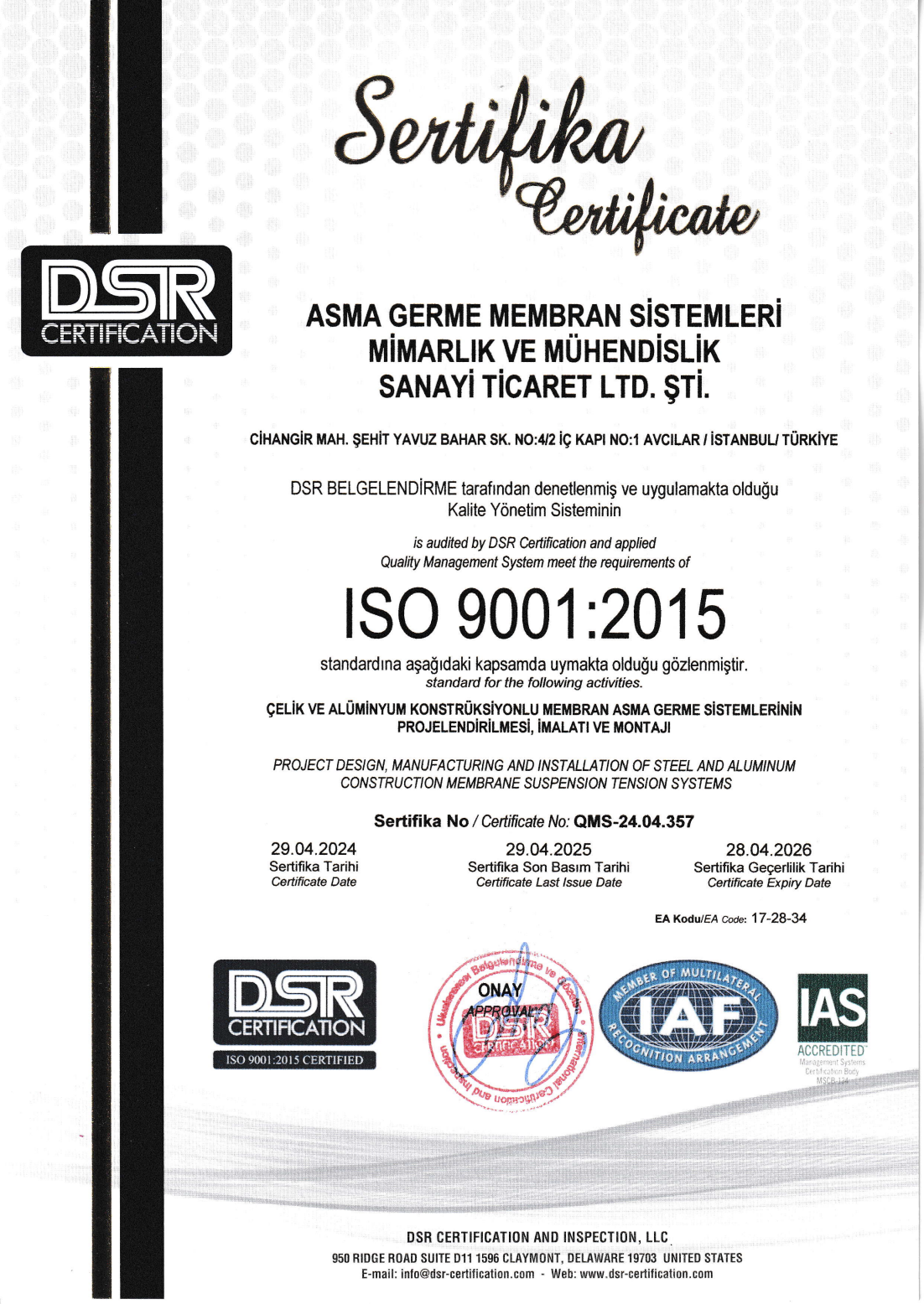 AG ISO-9001 VE ISO-14001